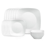 Corelle pure white dinner plate front showing clean look and easy serving