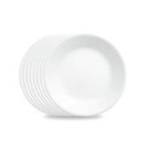 Corelle front view of Winter Frost white plate showing clean classic design and versatility