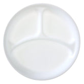 Corelle Winter Frost White front view of divided 10.25-inch plate showing compartments and clean finish for easy plating