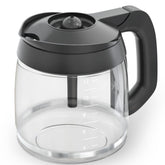 COSPARX front view glass carafe showing full 12-cup capacity and clear markings for easy pouring