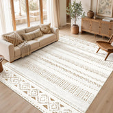 cotiled front view of 8x10 boho rug showcasing pattern and size for styling