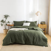 COTTEBED front view of King comforter showing dark olive elegance and cozy look