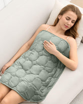 Cottonblue folded lap blanket showing neat packaging and compact portability
