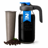 County Line Kitchen front view of 64oz cold brew pitcher showing glass body and lid for easy brewing