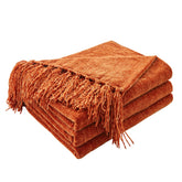 CozeCube front view rust orange throw showing full design and coziness
