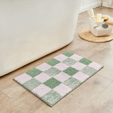 CozeCube front view of sage green checkered mat adds style and comfort