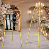 COZEER gold easel front view showing elegant display and professional look