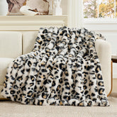 Cozy Bliss front folded leopard throw showing plush pattern and cozy appeal