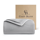 Cozy Bliss king comforter front view showing cool grey finish and breathable benefit