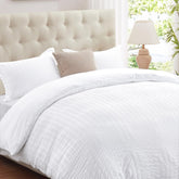 Cozyide duvet cover front view showing crisp styling and brightening benefit