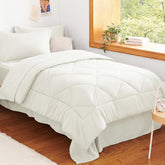 CozyLux comforter front view showing full coverage and neat finish
