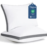 CozyLux front packaging showing two queen pillows and set benefits