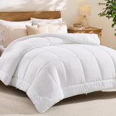 CozyLux front view of queen duvet insert showing full coverage and neat edges for comfortable sleep