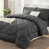 CozyLux front view of king comforter set showing finished bed and neat styling