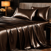 CozyLux queen satin sheet flat pack showing set and color options for easy selection