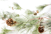 CraftMore smokey pine garland front view showing full 6-foot length and ready-to-hang appeal