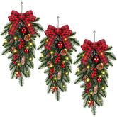 Craftsatin front door swags trio adding festive curb appeal