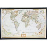 Craig Frames front view showing framed travel map for instant wall impact
