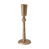 Creative Co-Op front view of antique brass taper holder showing elegant silhouette and stability