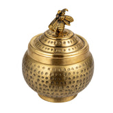 Creative Co-Op front view of brass container, adds warm decorative storage