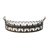 Creative Co-Op front view showing metal crown and botanical design benefit: instant focal point