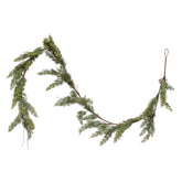 Creative Co-Op faux cedar garland front view showing full length and greenery benefit