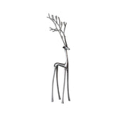 Creative Co-Op reindeer front view showing gunmetal finish and sleek silhouette for modern decor