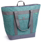 Creative Green Life front view of jumbo cooler bag showing zipper and capacity benefit