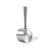 CREMA front view of stainless steel steam lever showing ergonomic grip and improved control