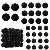 CristBest front view of 46-piece black velvet ornament set showing colors and count