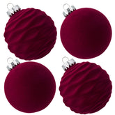 CristBest velvet balls front view showing rich burgundy and elegant finish benefit: instant tree focal points