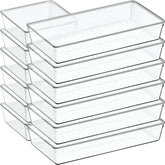 Criusia clear drawer organizers front view shows tidy storage benefit