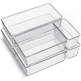 Criusia front packaging showing six clear organizer trays and accessories for visibility