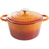 Crock-Pot front view showing sunset orange finish and stovetop-to-table style