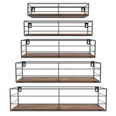 CRUGLA front view of five floating shelves showing neat storage benefit