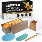 CRUSTLE front view of Pullman loaf pan showing neat finish and benefit of even baking