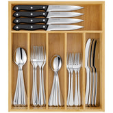 Csoravist flatware front view showing complete set and elegant finish