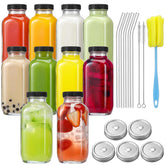 CUCUMI front view of ten 16oz glass bottles showing set completeness and neat presentation
