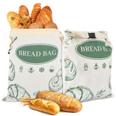 CUIJIALAHA front view of zippered bread bags showing roomy size benefit