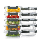 Cuiselect front packaging showing ten 22 oz containers and gray lids for organized meal prep