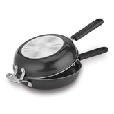 Cuisinart front view of frittata set showing interlocking pans and compact storage benefit