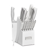 Cuisinart front view of full 15-piece block set for organized storage