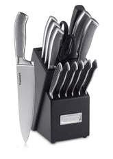 Cuisinart front view of block and knives showing organized storage benefit