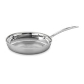 Cuisinart 10-inch open skillet front view showing polished interior and wide cooking surface for even heating