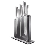 CUISINE::PRO full set front view showing seven knives and block, organized for quick access