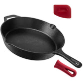 Cuisinel skillet front view showing pre-seasoned surface and durable rim for reliable cooking
