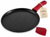 Cuisinel front view of 10.5-inch griddle showing flat cooking surface and rim for durable use