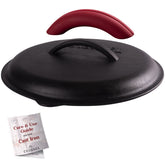 Cuisinel cast iron lid front view showing fit and sturdy construction for even heat