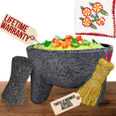 Cuitáxi molcajete front view showing sturdy authentic lava-rock mortar benefit durable grinding