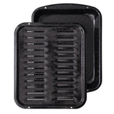 CULINARIN front view speckled broiler pan showing durable porcelain finish and full-size capacity